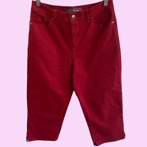 Gloria Vanderbilt Jeans Womens 8 Red Amanda Stretch Classic‎ Rise Tapered Leg